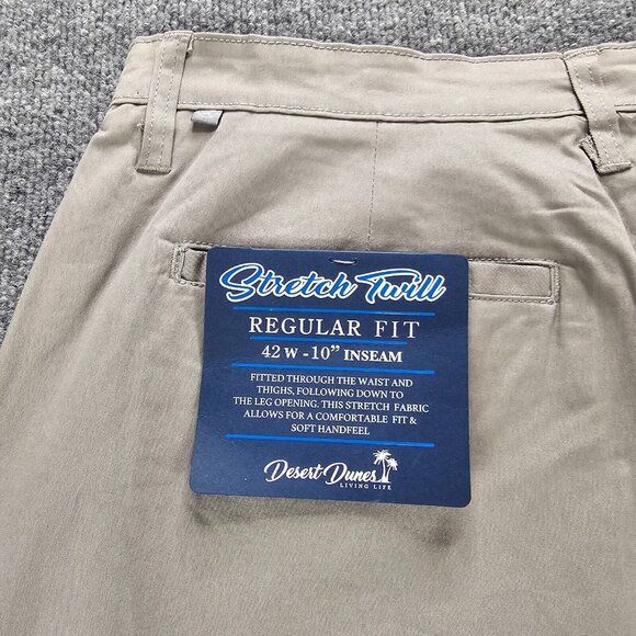 Desert Dunes Shorts Mens 40 Dusty Gray Chino‎ Golf Stretch Twill Preppy Casual - Picture 9 of 10